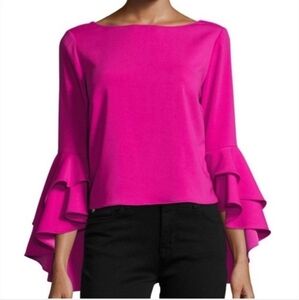 Milly Annie Bell Sleeve Fuschua Top Size 2